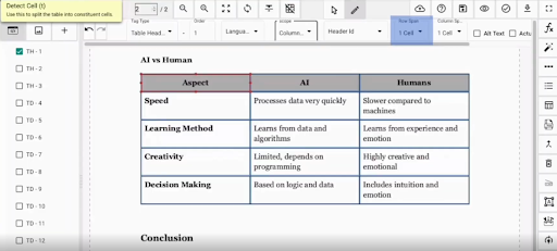 How to Tag Tables in PDF?