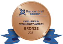 The figure illustrates a bronze medal given by Brandon Hall Group to Continual Engine for the following: Excellence in Technology Awards, 2021.