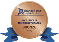 The figure illustrates a bronze medal given by Brandon Hall Group to Continual Engine for the following: Excellence in Technology Awards, 2021.