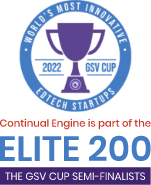 C E's Achievement for World's most innovative Ed Tech Startups, 2022, GSV Cup. Continual Engine is part of the ELITE 200, The GSV Cup semi-finalists.