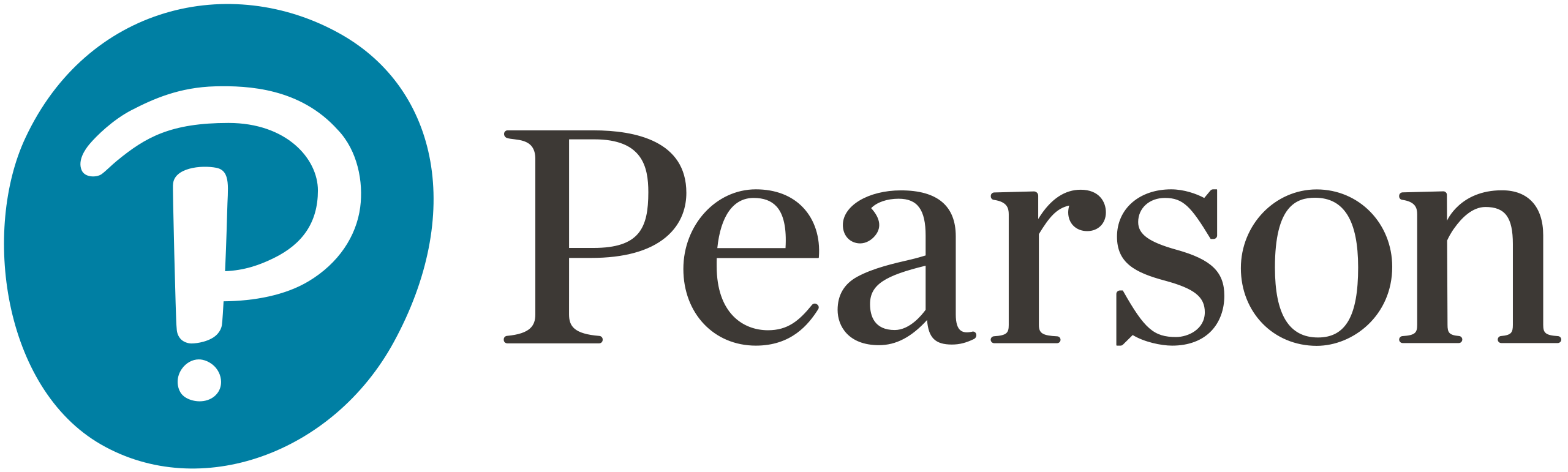 A logo of Pearson.